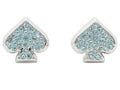 kate spade new york Everyday Spade Studs - color: Blue/Silver Pave