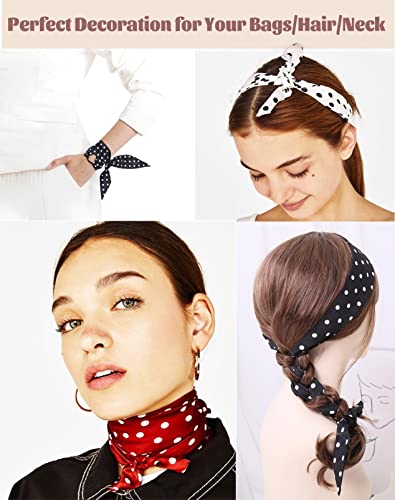kcctoo 2/6/10Pack Scarf Bags for Women Handbag Scarfs Band Hair Neck Scarves Fashion Gifts - color: 3pcs - Black White & Red Point