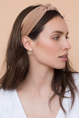 Knotted Fashion Hairbands for Women - Non-Slip Wide Hair Hoops, Cute Top Knot Headbands for Girls (Pink Heart Leopard Print) - color: Pink Heart Leopard Head Band