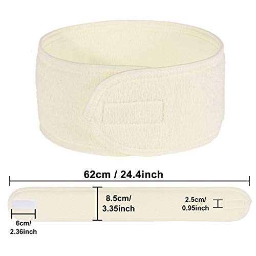 Whaline Spa Facial Headband 4 Packs Head Wrap Terry Cloth Headband Adjustable Stretch Towel for Bath, Makeup and Sport (Yellow) - color: Yellow