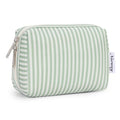 Narwey Small Striped Makeup Bag for Purse Mini Cosmetic Bag Travel Makeup Pouch Zipper Pouch Cute Make up Bags with Compartments for Women Girls (Mint Green Stripe, Small) - color: A-Mint Green Stripe, style: Small
