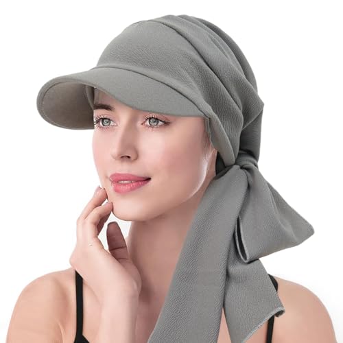 XYIYI Chemo Headwear for Womens Cancer Patients, Head Scarf Chemotherapy Headwraps Hat - color: Gray