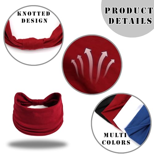 FULZTEY Wide Headbands for Women Neutral Knotted Headwraps Fashion Head Bands Elastic Non Slip Workout Yoga Sweat Hairbands Soft Cotton Turbans Large African Bandana Hair Accessories 4Pcs - color: Style 106