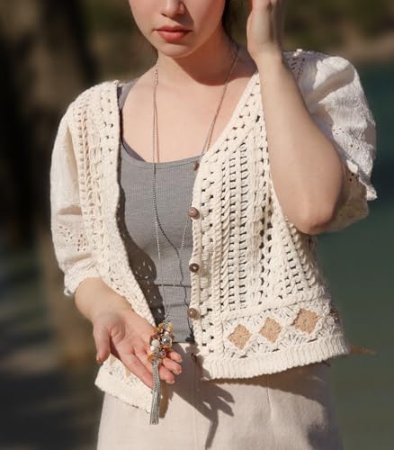 Noessla Boho Long Pendant Necklaces for Women Silver Tassel Long Necklace Sweater Chain Mothers Day Gifts Silver Costume Jewelry for Women - color: Brown