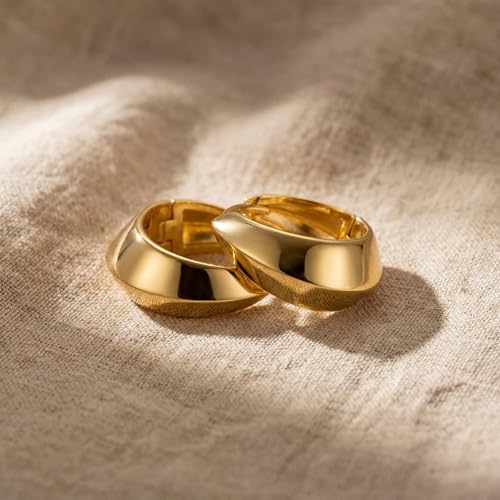 MYEARS Women Earrings Gold Huggie Hoop 14K Small Simple Hypoallergenic Everyday Jewelry - style: Crescent