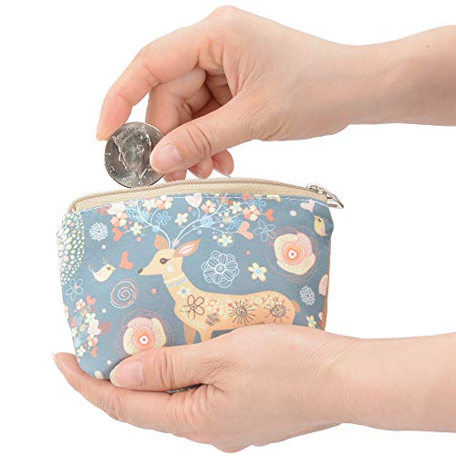 Women and Girls Cute Fashion Coin Purse Wallet Bag Change Pouch Key Holder - color: Dreamy Deer