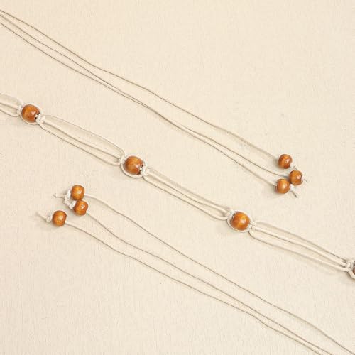 LIMHOO Women's Boho Braided Belt Adjustable Beaded Rope Waist Belts for Dresses - color: 520 Brown