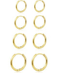 Dainty 6 Pairs Surgical Steel Earrings Sets for Multiple Piercing, Lightweight 14K Gold Plated Small Huggie Hoop Earrings, Flat Back Tiny Ball CZ Stud Earrings for Cartilage, Helix, Lobe, Hypoallergenic - style: 14K Gold Plated-6/8/10/12mm Hoop Earrings