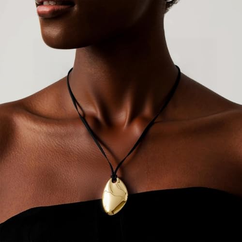 Frodete Statement Necklace for Women Chunky Gold Necklaces Long Pendant Necklace Boho Necklaces Gold Pendant Jewelry Cowboy Chic Style Cowgirl Outfit - color: Z3:Gold Pendant Necklace