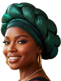 Woeoe African Headwrap Gold Braided Turbans for Women - color: Green