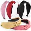 DiyJibb Headbands for Women Girls - 6PCS Stylish Top Knotted Headbands - Knotted Headband for Women - Head Bands Wide Hairband Hair Accessories - color: pink，yellow，white，red，black，light pin
