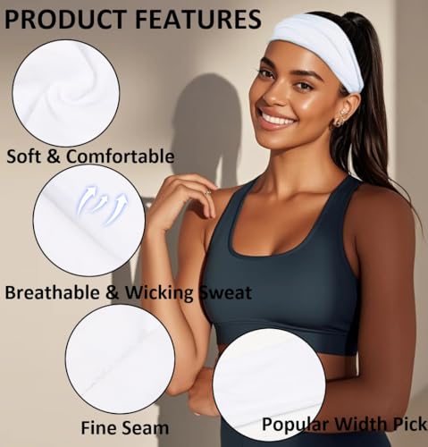 AKTVSHOW Headbands for Women Non-Slip Head Band for Women’s Hair Wide Thick Sweat Hair Bands, Trendy Hair Accessories for Women's Yoga, Workout, and Fashion - color: Pink