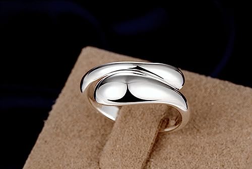 Handmade Rings 925 Sterling Silver Statement Rings Adjustable Chunky Stacking Band Ring for Women - color: Pattern 1