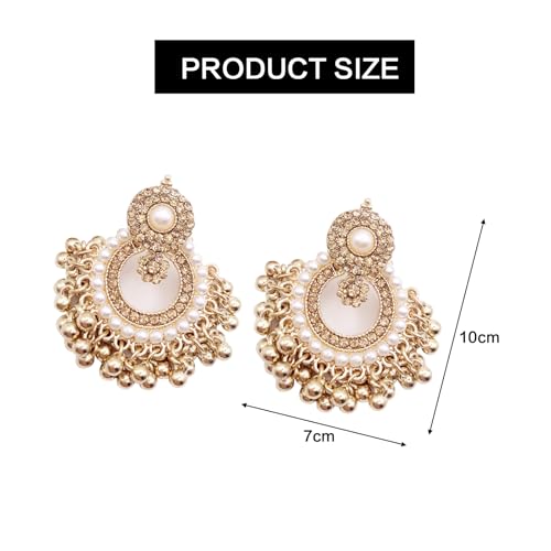 Indian Jhumka Earrings for Women Boho Ball Tassel Statement Dangle Earrings Vintage Chandelier Dangle Drop Stud Jewelry Gifts for Wedding Festival Holiday Outfits