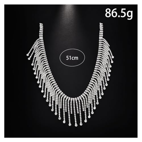 Rhinestone Shoulder Chain Jewelry Crystal Tassel Arm Chain Sexy Festival Rave Bridal Wedding Arm Chain Jewelry for Women - color: Silver