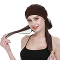 Chemo Headwear Turbans for Women Long Hair Head Scarf Headwraps Cancer Hats - color: Both Brown