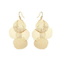 Bohemian Boho Filigree Leaf Chandelier Dangle Earrings for Women – Handcrafted Delicate – 14K Gold Plated – Lightweight - style: Gold - 3 Layered Circle Leaf Chandelier