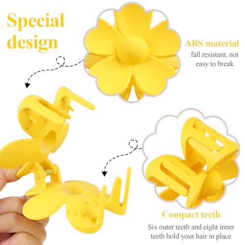 vivinin Flower Claw Clip 10 PCS Claw Clips, Hair Clips for Women Non Slip for Thick Hair Women Girls Gifts, 10 Colors - color: 10 Color