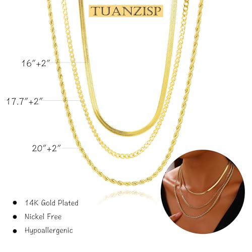 Gold Necklace Stack for Women, Layered Gold Necklaces Set,18K Gold Plated Simple Dainty Gold Chain Choker Necklaces Trendy Jewelry Gifts for Women - color: S02