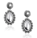 Rustic Couture's Western Earrings for Women Cowgirl Country Concho Dangling Western Statement Jewelry - color: A-Silver
