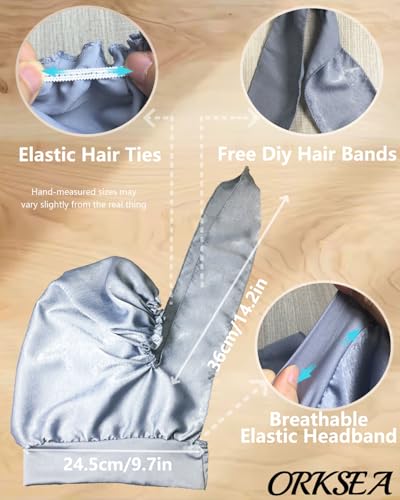 Chemo Headwear for Women Head Scarf Headwraps Silky Soft Turbans for Women Cancer Hats Chemo Beanie Coverings Scarves - color: B Bright Silver
