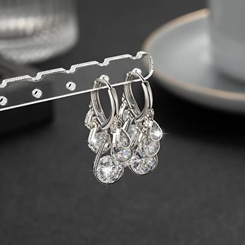 Huggie Earrings for Women 14K Gold Plated Earrings Dainty Statement Sterling Silver Cute Dangle Earring Hypoallergenic Huggie Hoop Earrings for Wome Trendy Prom Party Jewelry Gift - color: 3-silver