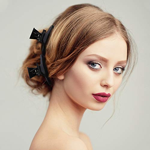 Ondder Hair Clips for Styling Sectioning Black Butterfly Hair Clips Clamps Claws Pro Salon Hair Clips for Cutting, Styling, Sectioning, Coloring Hair styling Clips Butterfly Clips Hair Accessories for - color: Black