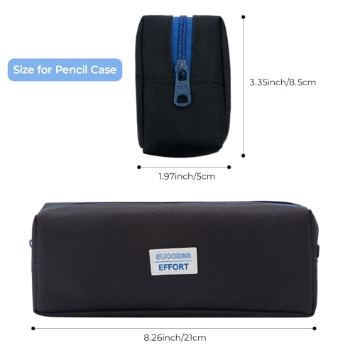 M&G Pencil Case, Large Capacity Pencil Pouch Multi-Use Pencil Case Organizer, Portable Pencil Bags Nylon with Zipper for Makeup Brush Teen Boys Girls Office School (Black)