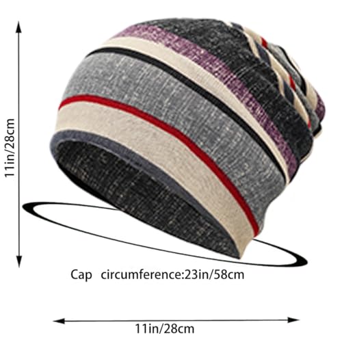 Women's Slouchy Beanie Cap Chemo Headwear Hats Scarf - color: K - Purple Yellow