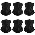 Geyoga 6 Pieces Summer UV Protection Cooling Neck Gaiter Face Clothing Neck Gaiter Mask Scarf Sunscreen Breathable Bandana - color: Black