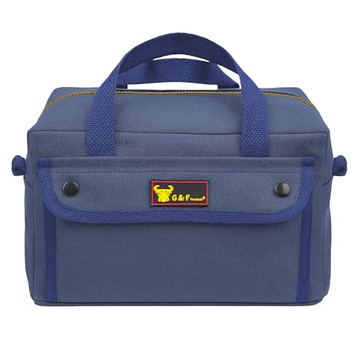 Waxed Canvas All Purpose Military Style Duffle Bag, Water-Resistant, Adjustable Strap, Fully Lined, Double Zipper Closure, heavy Duty, Olive Green - color: Navy Blue (11 inch x 7 inch x 6 inch)