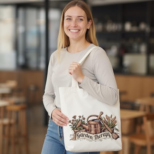 itgowisa Canvas Tote Bag for Women, Tote Bag with Zipper Inner Pocket, Zippered Canvas Bag for Shopping Work Grocery Everyday - style: Plant Lover