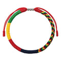 LAMIBEE Country Pride, Country Flag Code Bracelet, Protection and Lucky Sufer String Bracelet, Tibetan Wrist Wrap Bracelet, Boho Style Rope Bracelet for Women, Men, String Thread Bracelets - color: Africa