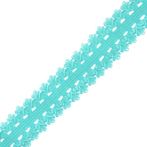 Mandala Crafts Aquamarine Stretch Lace Soft Elastic Trim Roll - 55 Yards 1 Inch Wide Stretchy Frilly Picot Ribbon for Sewing Lingerie, Headbands, Underwear, and Crafts - color: Aquamarine