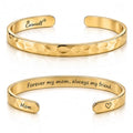 Carviell Bracelet - Gifts for Women – Inspirational, Friendship, Love, Mom, Daughter, Sister, Christian, Graduation, Memorial & Wedding Gifts – 100+ Phrases – Stainless Steel, Gift-Ready - style: MOM's Gift - Forever my mom, always my friend.