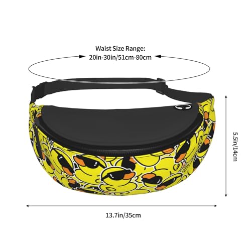 Duck sunglasses cool animal funny Fashion casual fanny pack waist bag men women adjustable belt waist bag for travel hiking cycling running festival carnival - color: Black27