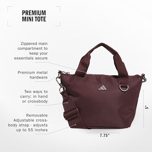 adidas Small Tote Mini Bag for Women and Men - color: Premium/Aurora Ruby Red