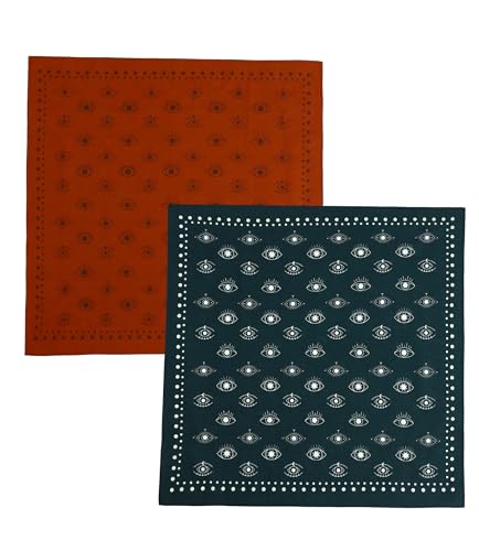 21"x21" Soft Cotton Bandana for Men and Women Unisex Head Wrap Scarf Headband Face Mask for Outdoor - color: Qm2-timeeye