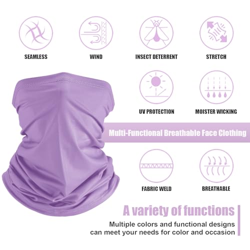 Geyoga 6 Pieces Summer UV Protection Cooling Neck Gaiter Face Clothing Neck Gaiter Mask Scarf Sunscreen Breathable Bandana - color: Cute Colors