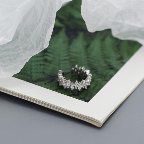 Rhinestone Ear Cuff for Women, Silver Ear Cuff Non Piercing, Fake Ear Cuffs, Sterling Silver Cuff Earrings