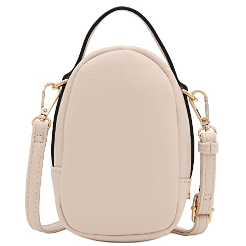 FashionPuzzle Two Compartment Mini Crossbody Bag | Two Compartment - color: Nude