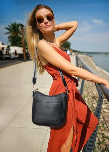 Crossbody Bags for Women Crossbody Purse for Women Vegan Leather Hobo Purses Shoulder Handbags for Daily Travel Work - color: 3-1 Black