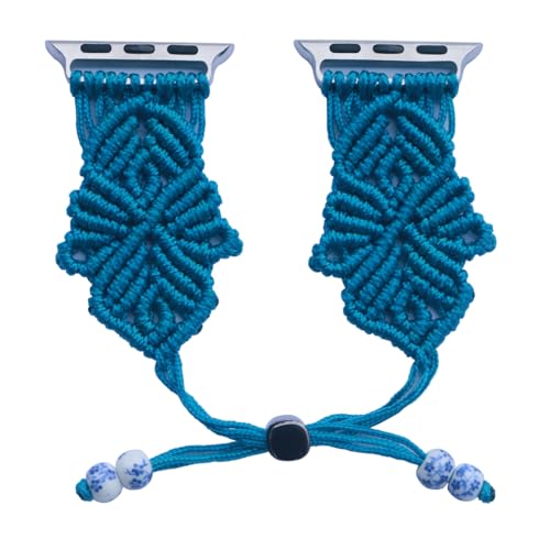 4th Generation Handmade Nylon Braided Boho Style Watch Strap for Apple Watch - color: Sky Blue, size: 40/41/42mm