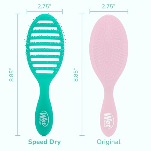 Wet Brush Speed Dry, Green Juice (Summer Quencher) - Vented Design & Soft HeatFlex Bristles Are Blow Dry Safe - Ergonomic Handle Manages Tangles - Pain-Free Hair Brush, Limited Edition - color: Summer Quencher Green Juice, size: 1 Count (Pack of 1)