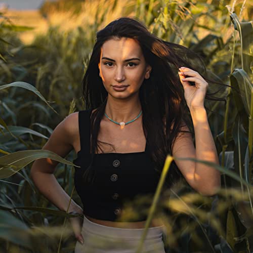 CANEVINKA Bohemian Beaded Choker Necklace 18K Gold Plated Bead Pendant Necklace Vintage Handmade Jewelry for Women - style: pearl pendant
