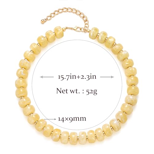 Chunky Beaded Starfish Shell Necklace for Women Colorful Boho Summer Chain Choker Beach Necklace with Acrylic Beads Trendy Chunky Jewelry Gifts - color: XL0011A
