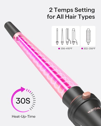 Wavytalk 5 in 1 Curling Iron Set with Thermal Brush and 4 Interchangeable Ceramic Curling Wands (0.5'-1.25'), Instant Heat Up Hair Curling Iron, Rose Gold - color: Rose Gold