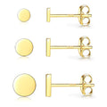 925 Sterling Silver Dot Stud Earrings | Small Simple Round Disc Stud Earrings | Tiny Flat Circle Hypoallergenic Cartilage Tragus Piercing Earrings Gifts for Women Men 2mm 3mm 4mm 5mm - color: #2 gold-3/4/5mm