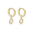 14K Gold Plated Cubic Zirconia Initial Earrings Delicate Small Hoop Earrings Hypoallergenic Letter Earrings for Women - style: O