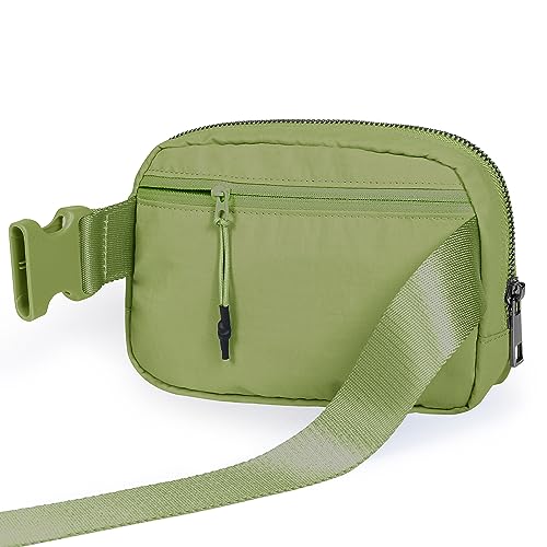 ODODOS Unisex Mini Belt Bag with Adjustable Strap Small Fanny Pack for Workout Running Traveling Hiking, Olive - color: Olive